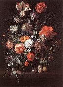 Still-Life with Bouquet of Flowers and Plums af